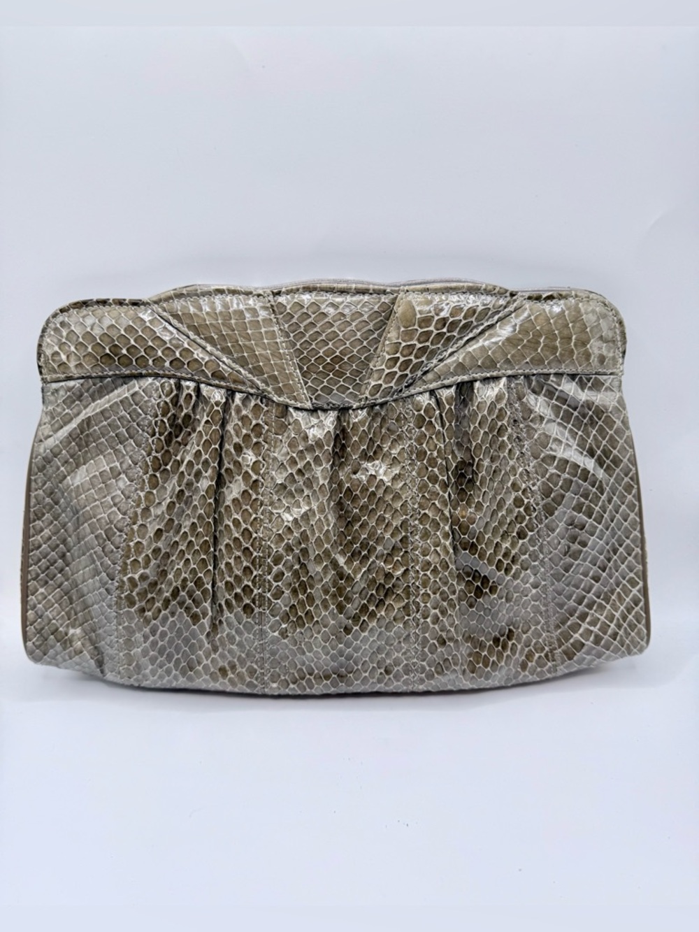 Vintage Karung Watersnake Handbag Bags By Varon 1960s Olive Clutch Purse Rare